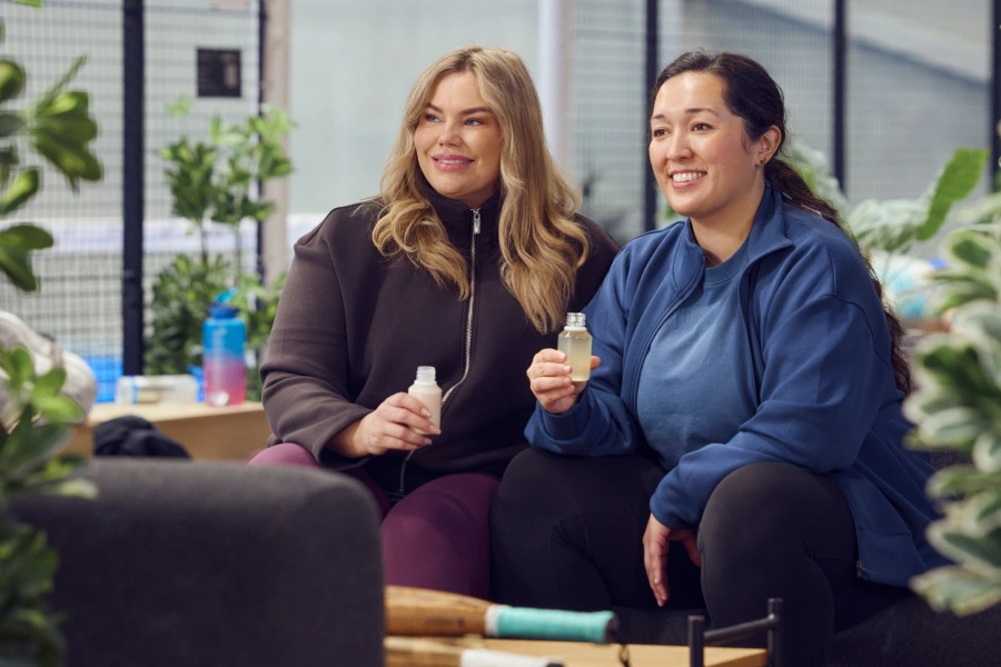 Two women with nutrition shots
